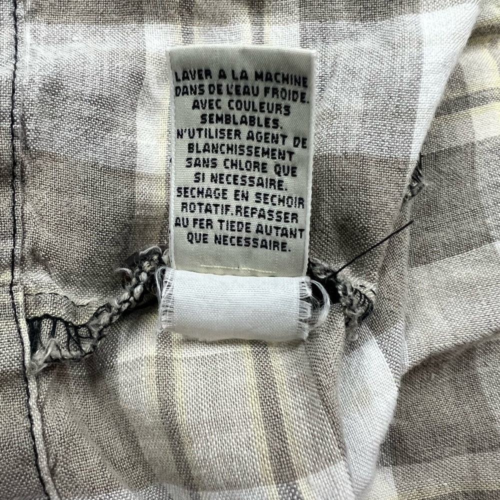 Women’s Beige Plaid Button-Front country cottage Dress with Tie Waist - Picture 5 of 6